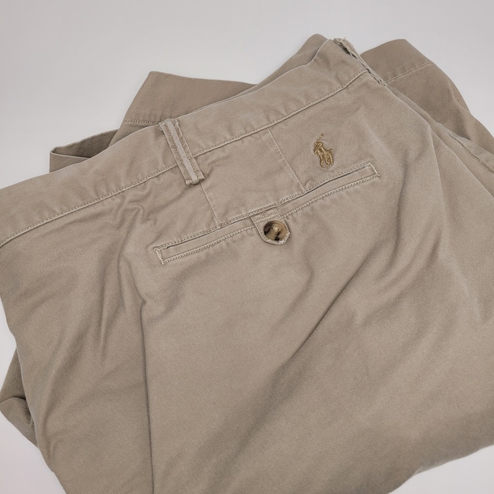 Polo Ralph Lauren Chino Shorts Mens 48 Tan Good Stretch Classic Fit Khaki Pony